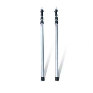 Lot de 2 <span class=keywords><strong>poteaux</strong></span> <span class=keywords><strong>télescopiques</strong></span> <span class=keywords><strong>pour</strong></span> auvent extérieur à 4 sections - 280 cm Argenté Réglable <span class=keywords><strong>pour</strong></span> tente d'ombrage de camping - Product Image 2