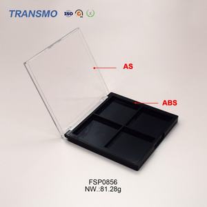 Boîte à fards à paupières carrée avec couvercle en cristal, étui vide pour palette de fards à paupières 4 compartiments, étuis de maquillage pour fards à paupières carrés - Product Image 3