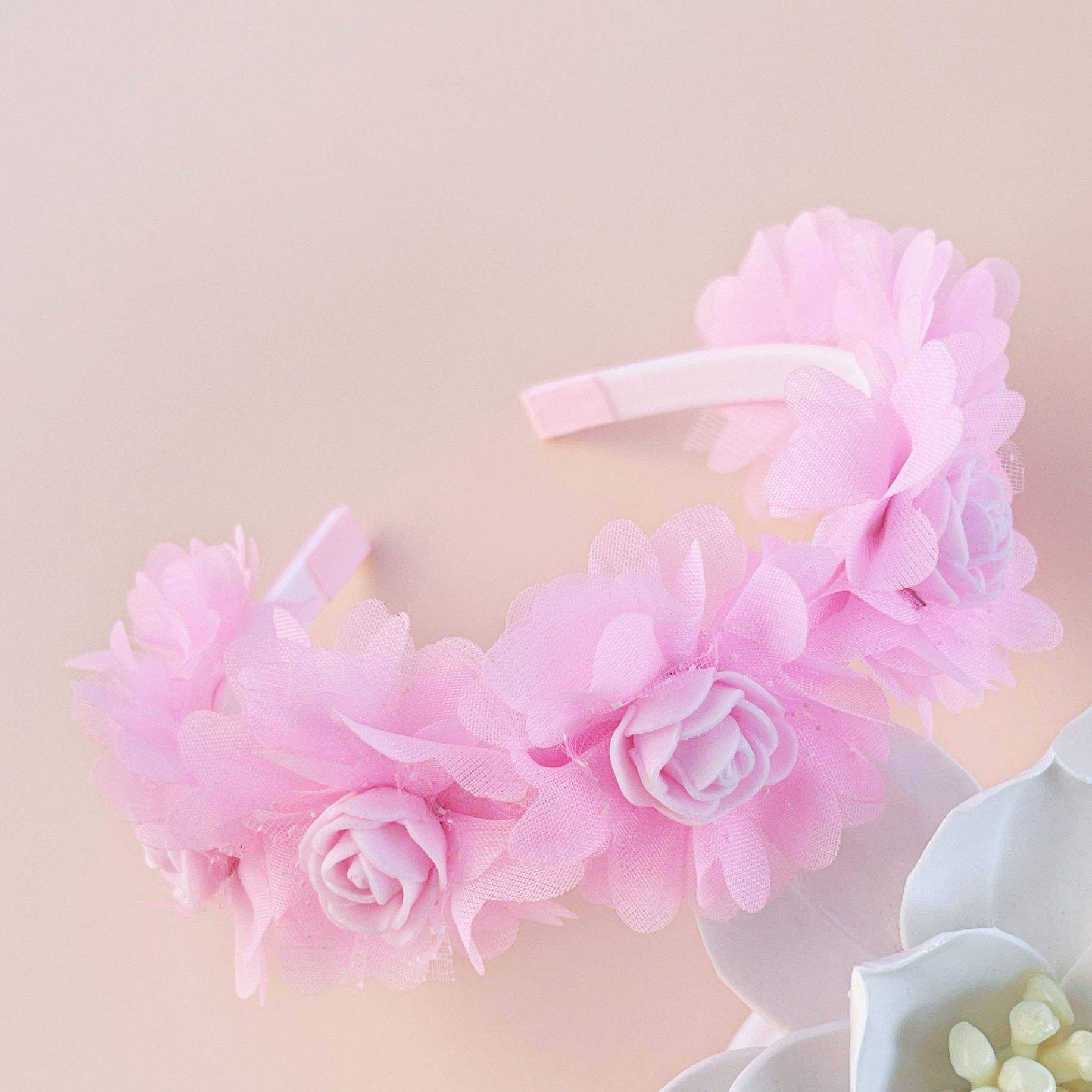 Mt6606 pink flower headband