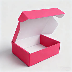 제조업체 사용자 정의 로고 핑크 골판지 골판지 접이식 드레스 의류 배송 우편함 - Product Image 2