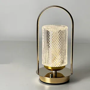 Lámpara de lectura de escritorio de lujo personalizada de nuevo estilo, lámpara de mesa Led de cristal transparente creativa para decoración del hogar