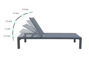 Chaise longue <span class=keywords><strong>de</strong></span> plage à cadre en aluminium <span class=keywords><strong>de</strong></span> style moderne Chaise longue en tissu maillé pour terrasse extérieure bronzer dans les hôtels, parcs et villas - Product Image 6