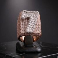 Bague Moissanite en Argent 925, Grand Carré, Baguette Ronde, Sertie de Diamants de Laboratoire, Style Hip Hop pour Hommes, Large et Massif