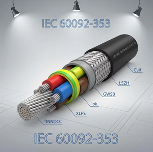 Cable marino blindado IEC 60092-353 0.6/1kV LSZH XLPE con aislamiento ignífugo GWSB, cable de control de energía para embarcaciones blindado 30+ - Product Image 1