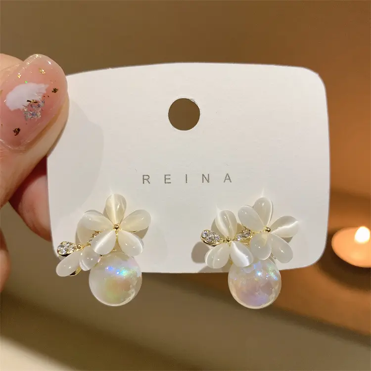 2023 Crystal Elegant Jewelry Party Gifts Shiny Crystal Imitation Pearl Earrings Bridal Wedding Pearl Earrings