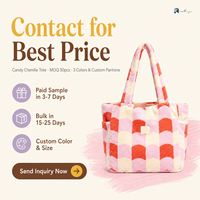 Sac fourre-tout en tissu éponge à carreaux pour femme, sac à main rayé rose, vert et crème avec poches et fermeture à bouton-pression, sac à main