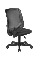 Kabel Chaise de bureau pivotante moderne en maille noire à dossier bas sans bras avec chaise de bureau réglable