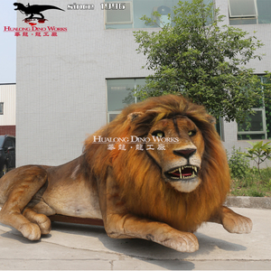 Figura de tigre artificial/León de tamaño real, figura de animal animado en venta - Product Image 1