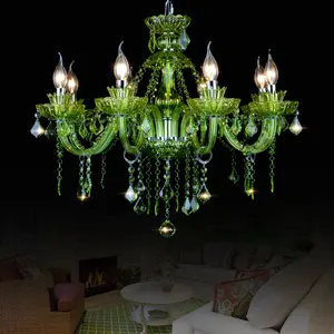 Lampe en cristal vert de pays nordique, éclairage de chambre à coucher, de salon de beauté, lustre de décoration, lumière moderne, lampe de salon simple