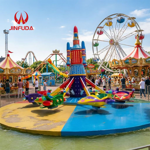 Manège extérieur coloré sur le thème des fusées à commande manuelle, équipement d'amusement extérieur pour enfants, directement de l'usine - Product Image 6