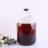Bouteille en verre de vin Growler 2L 1gallon avec couvercle en verre ambré transparent de grande taille