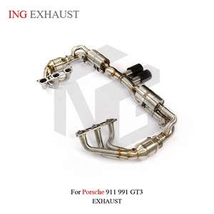 ING SUS304 Colector de escape de longitud igual + Tubo en X para <span class=keywords><strong>Porsche</strong></span> 991 GT3 3.8L/4.0L 2013-2019 |   Sistema Valvetronic Completo - Product Image 5