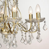 Vente chaude bon prix Décoration De Mariage Classique Bougie Lampe Suspendue De Luxe style européen Lustre En Cristal D'or