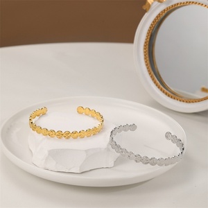 Simple Fashion Stainless Steel <b>Bracelet</b> <b>Gold</b> Plated Cuff Bangle Jewelry - Product Image 2