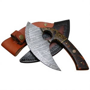 Hot Selling Eco-Friendly Sharp Damascus Steel Ulu <b>Knives</b> Adjustable Hand Wood Handle Ulu Knifes for Sale - Product Image 6