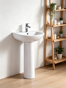Lavabo sur pied moderne en céramique à trou unique pour toilettes, idéal pour les salles de bain d'hôpitaux et de villas - Product Image 4