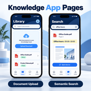 การพัฒนาแอปพลิเคชันฐานความรู้ AI สำหรับ IOS และ Android พร้อมฟังก์ชันจัดการความรู้ด้วย AI แบบกำหนดเอง รองรับการอัปโหลดเอกสารและการค้นหาด้วยคำสำคัญ LionCreate - Product Image 3