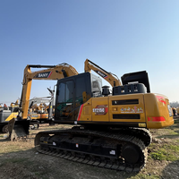 Excavatrice sur chenilles Sany SY215C d'occasion, moteur d'origine, 21 tonnes, hydraulique stable, sans fuite d'huile, pour travaux municipaux