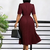 Robe de bureau d'été J4 Fashion pour femmes, robe élégante décontractée à manches courtes, col tailleur, robes de travail pour femmes, robes maxi africaines pour femmes
