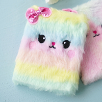 Carnet de notes mignon et kawaii pour filles, avec animaux de dessin animé, en peluche douce et moelleuse, cadeau pour enfants