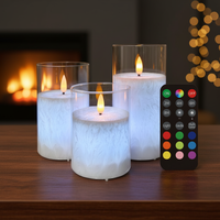 Ensemble de bougies LED rechargeables par USB avec plaque de charge, télécommande, lumière de bougie décorative, veilleuses dans une ambiance de Noël