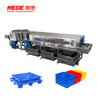 Machine de lavage automatique de caisses avec pompe moteur pour usine de transformation de légumes, machine de lavage de plateaux de transport en plastique, de boîtes et de palettes