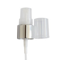 Pompe pulvérisatrice de parfum en aluminium 18/410, demi-couvercle or/argent, atomiseur à brume fine avec tube de remplissage pour flacon de parfum en verre, vente en gros
