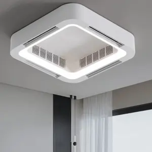 SENKAI Ventilador LED moderno com motor DC acrílico, conversor de energia, base silenciosa inteligente, ventiladores de teto para quarto e sala de estar