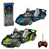 YS TOYS Voiture de course télécommandée 4 canaux pour enfants avec portes ouvrables, portée de 8 m, électrique, utilisation intérieure/extérieure, pour les 2-7 ans