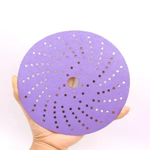 Purple color multi holes sanding disc using special paper and ceramic abrasive grain