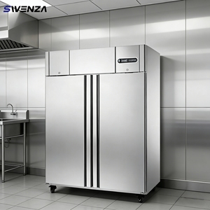 Réfrigérateur-<span class=keywords><strong>congélateur</strong></span> commercial vertical à double porte, à température unique, pour restaurant, SWENZA, best-seller, avec certification CE - Product Image 1
