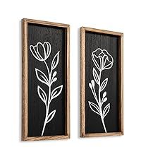 Set <span class=keywords><strong>di</strong></span> 4 Decorazioni Murali Floreali 3D in Legno, Arte Botanica Moderna Boho con Cornice, <span class=keywords><strong>Dipinti</strong></span> <span class=keywords><strong>di</strong></span> Fiori Ecologici Originali per Casa e Cucina - Product Image 2