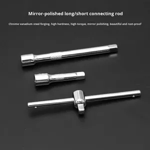 طقم أدوات إصلاح وصيانة السيارات من الفولاذ الكربوني مكون من 46 قطعة مع مفتاح ربط ومفك براغي بسقاطة في حقيبة صلبة - Product Image 3