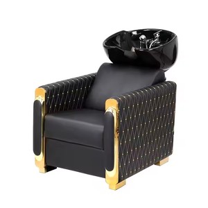 Professional Salon Beauty Customizable Color Modern Aluminum Metal Wood Frame Salon Equipment Shampoo Chair <b>Footrest</b> Ceramic - Product Image 1