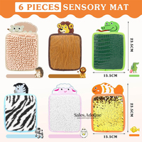 6 tapis sensoriels à texture animale, coussinets d'apprentissage tactiles multi-textures, jouets sensoriels apaisants pour la thérapie de l'autisme et le jeu sensoriel