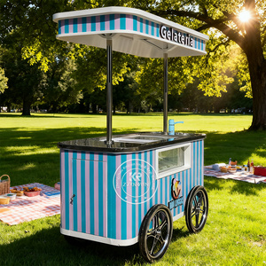 Chariot <span class=keywords><strong>à</strong></span> crème glacée vintage Chariot <span class=keywords><strong>à</strong></span> crème glacée <span class=keywords><strong>à</strong></span> poussoir pour mariage et fête Mini kiosque <span class=keywords><strong>à</strong></span> crème glacée portable pour la restauration en plein air - Product Image 2