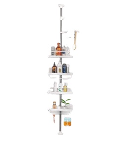 Estante Esquinero de Baño de Acero Inoxidable Blanco Personalizado de 4 Niveles, Organizador Colgante para Ducha - Product Image 1