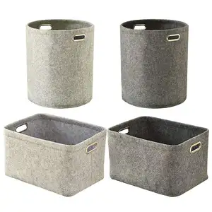 Organizador de ropa de fieltro, cesta de almacenamiento, Cubo de juguete avanzado, contenedores grandes, cubos, cesto de tela, caja de punto plegable