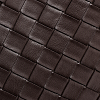 Sac de selle en cuir tressé Intrecciato personnalisé, marron foncé, avec fermoir rotatif, sangle détachable, vente en gros directe usine, OEM ODM
