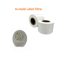 Autocollants en film souple PP personnalisés, haute brillance, opaques, moulés sous pression, pour étiquettes de bouteilles en plastique de produits de soin corporel