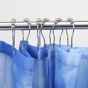 Anneaux de rideau de douche décoratifs en gros à 5 rouleaux avec crochets pour salle de bain - Product Image 6