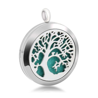 Collier diffuseur d'huiles essentielles, pendentif en alliage d'acier inoxydable Arbre de Vie