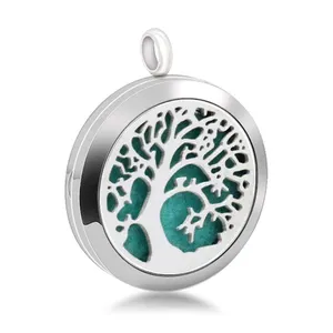 Essential Oil <strong>Diffuser</strong> <strong>Necklace</strong> Pendant, Alloy Stainless Tree of Life Pendant - Product Image 3