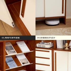 ตู้เก็บของแบบโมดูลาร์สไตล์วินเทจ ทำจากไม้เนื้อแข็ง พร้อมบานประตู สำหรับใช้ในห้องนั่งเล่น - Product Image 4