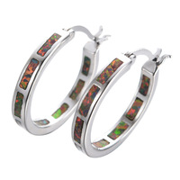 Boucles d'oreilles en opale de feu de 20 mm pour femmes