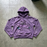 Fournisseur de choix : Sweat à capuche vintage oversize streetwear hip-hop, anti-rétrécissement, effet vieilli, en polaire de haute qualité avec broderie de patchs