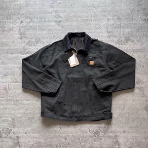 <strong>Jacket</strong> Detroit <strong>Denim</strong> Trucker Heavy Weight Construction Workwear Zip-Up Outerwear American Washed Heavyweight 100% Cotton Zipper - Product Image 2