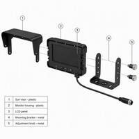 Moniteur LCD grand écran 16:9 avec système PAL/NTSC pour camions lourds et engins de construction – Écran de recul