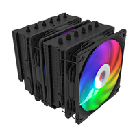 Refroidisseur de CPU ARGB double ventilateur universel refroidisseur d'air dissipateur de chaleur en aluminium 6 caloducs 4Pin PWM ventilateur CPU refroidissement par air LGA AM4 AM5