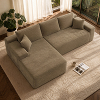 Canapé modulaire en velours côtelé, chaise longue à profil bas pour salon, meubles de maison